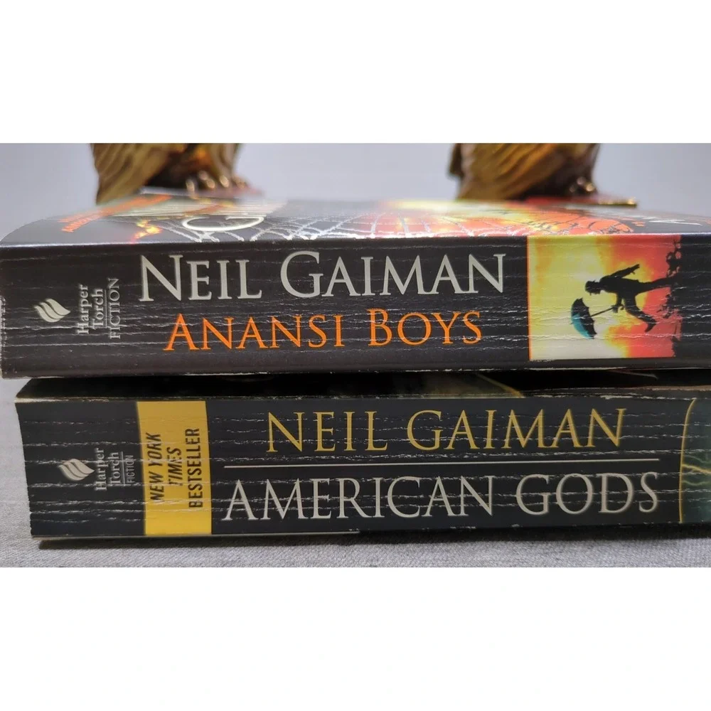 Neil Gaiman Lot of 2 American Gods &‎ Anansi Boys Vintage Paperbacks